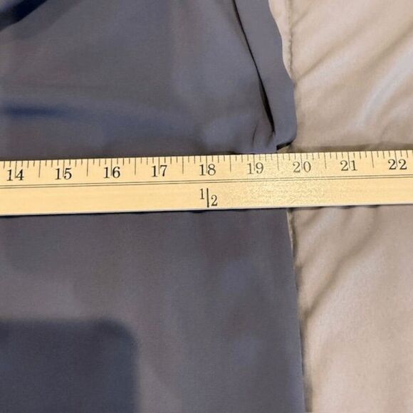 Philosophy Sheer Gauzy Slate Blue Cap Sleeve Blouse Pintuck V-Neck Size Small - Picture 7 of 9